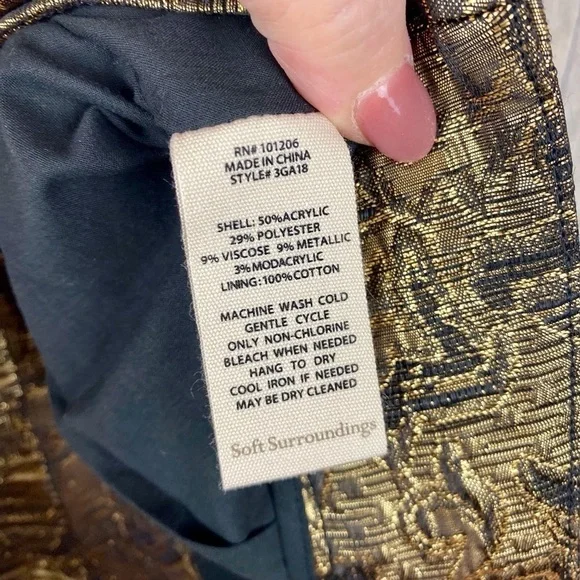 Soft Surroundings Gold Patterned Pants - Picture 9 of 16